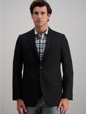 Haggar Men's Black Two-Button Sport Coat 44S